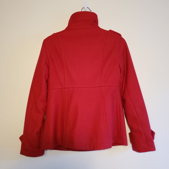 Gap Red Wool Pea Coat sz S - Picture 5 of 5